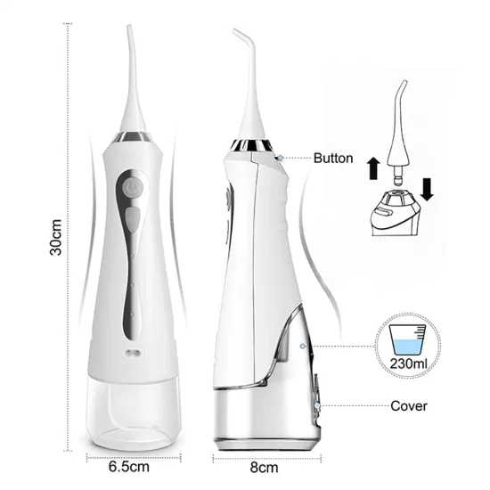 OEM&ODM 230ml Tooth Cleansing Whitening Electric Water Flosser with FDA